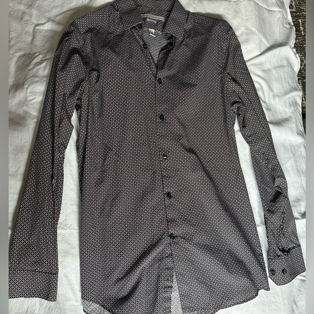 🚨BUY MULTIPLE AND SAVE🚨 Perry Ellis Black Patterned Dress Shirt